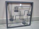 Świecznik metalowy ścienny na tea lights kwadrat 40x40 cm. 69392