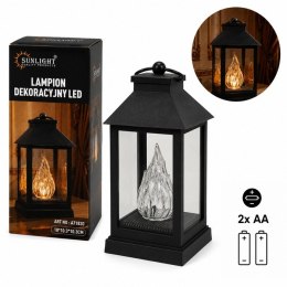 Lampion latarnia znicz kominek wzór żywy płomień 19 x 10,3 x 10,3cm.