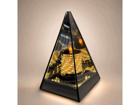 Lampion lustrzany 3D LED piramida 6012