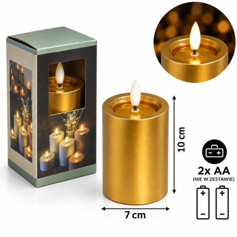 Świeczka led na baterie 2xLR6 / AA wzór Kamień wym.7 x 10cm A7096