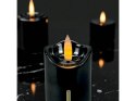 Świeczka led / wkład do zniczy 12,5cm z krzyżem czarna sla7140