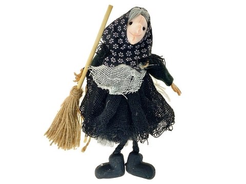 Czarownica z miotłą 18cm
