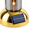 Lampion solarny VELORA szklana tuba plastikowa złota podstawa 28 x 16 x 16 cm