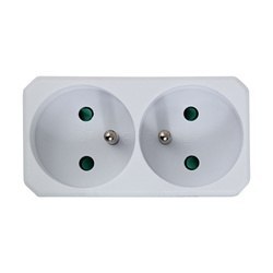 Rozgałęźnik elektryczny z uziemieniem 2 gniazda ELK305W