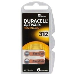 Bateria do aparatu słuchowego Duracell 312 1,45V ACTIVAIR - blister pak. po 6 szt.